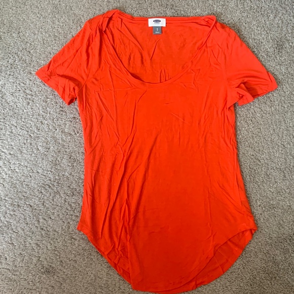 Orange ‘Flowy’ Old Navy Short Sleeve Shirt - Picture 1 of 1